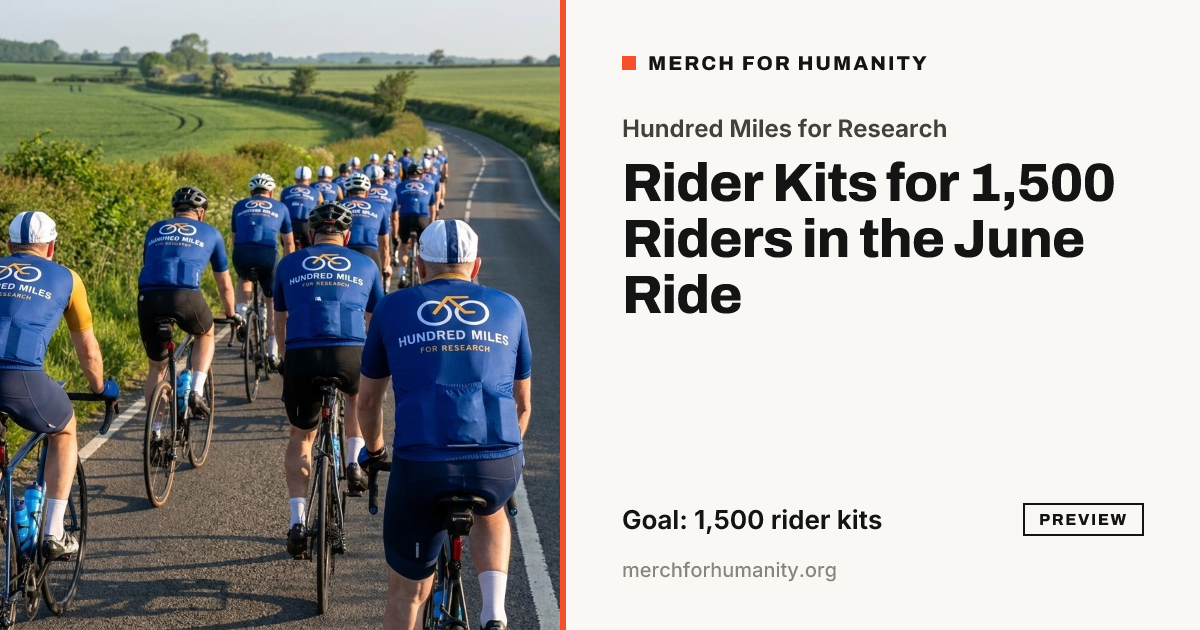 The social picture for Rider Kits for 1,500 Riders in the June Ride