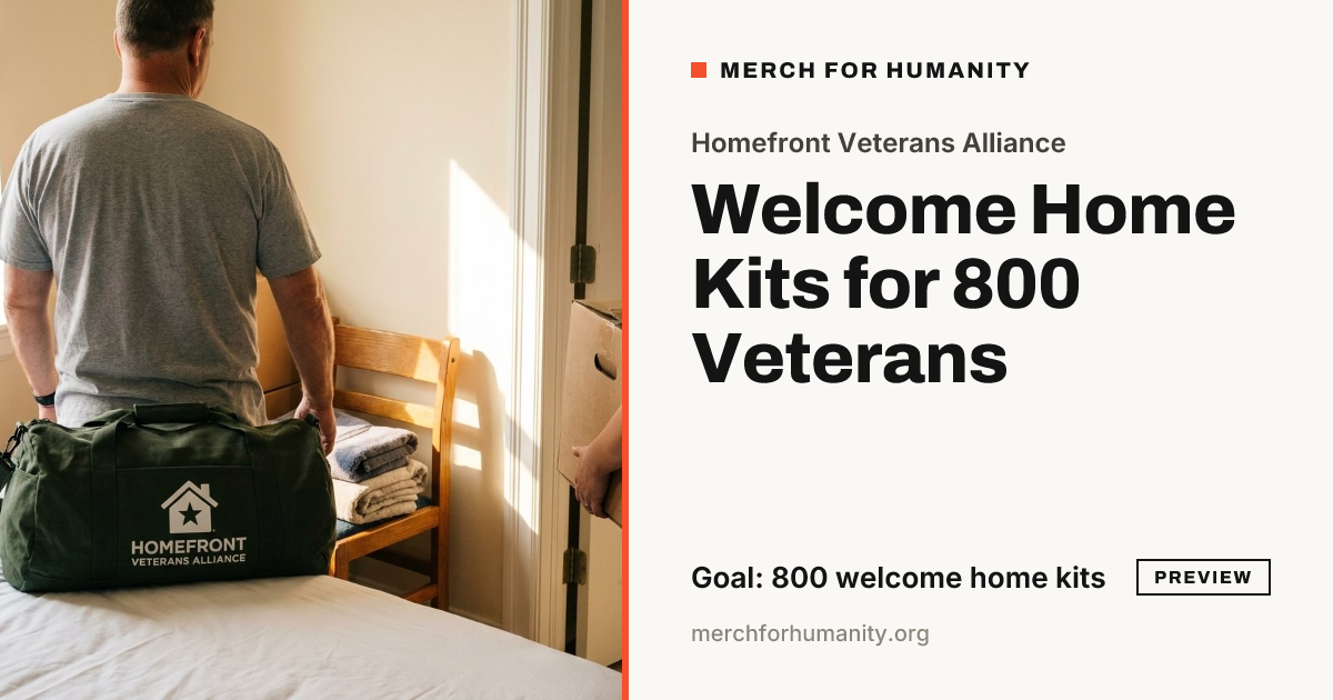 The social picture for Welcome Home Kits for 800 Veterans